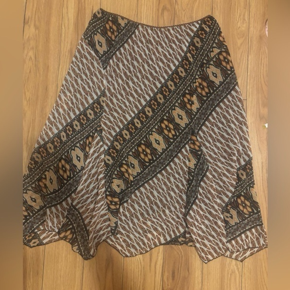 Sold Vintage  Earth Tone Flowy Handkerchief Style Skirt